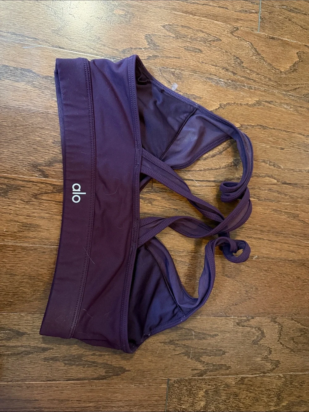 ALO Yoga Plum Purple Strappy Sports Bra